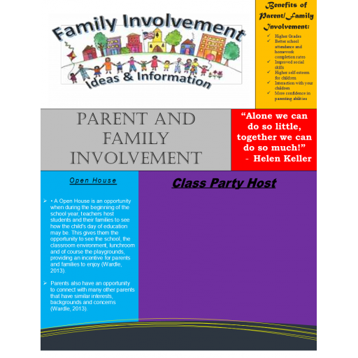 ECE 313 Week 3 Assignment, Parent and Family Involment Flyer