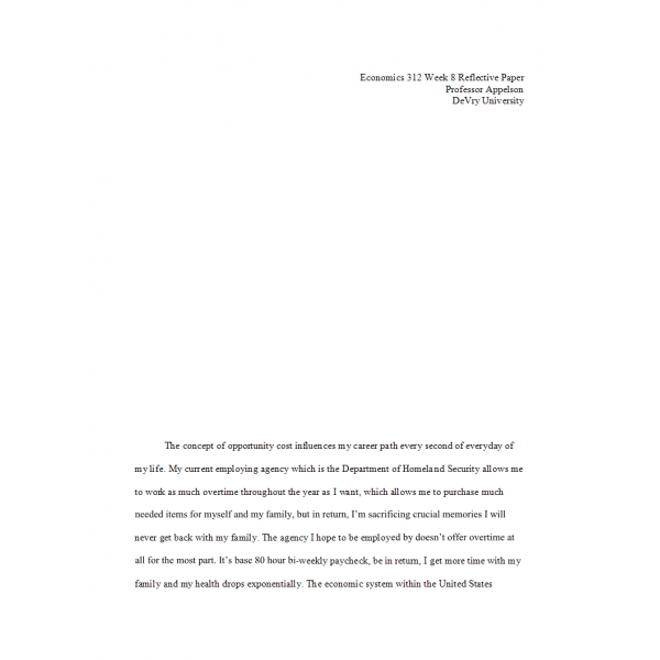 ECON 312 Week 8 Reflection ECON 312 Week 8 Reflection