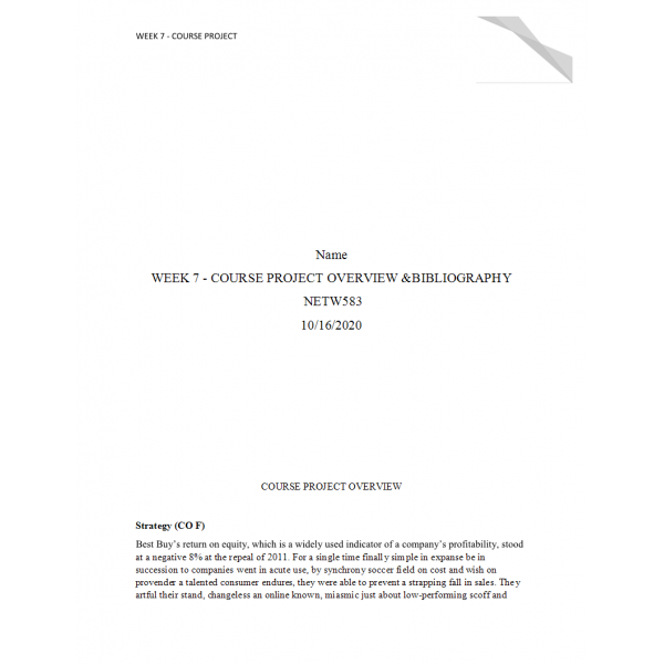 NETW 583 Week 7 Course project - Best Buy