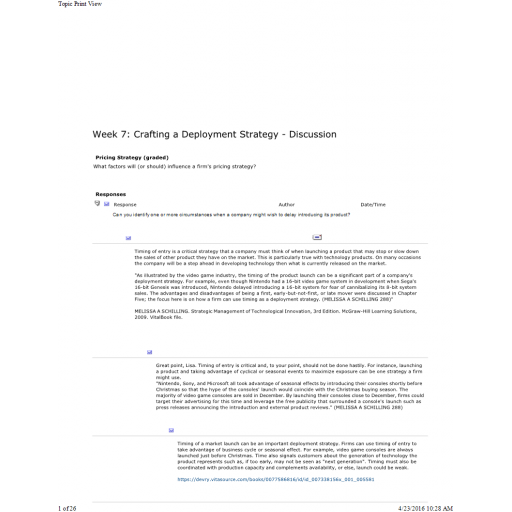 NETW 583 Week 7 Discussion 1, Pricing Strategy (Graded)