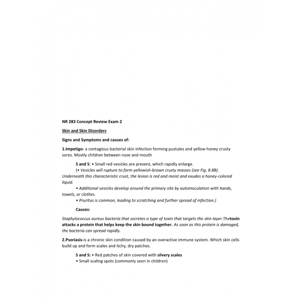 NR 283 Week 5 Concept Review Exam 2