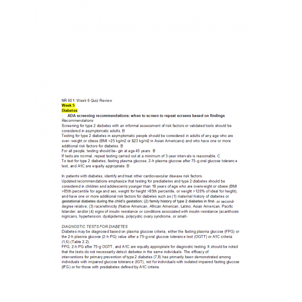 NR 601 Week 6 Quiz Review NR 601 Week 6 Quiz Review