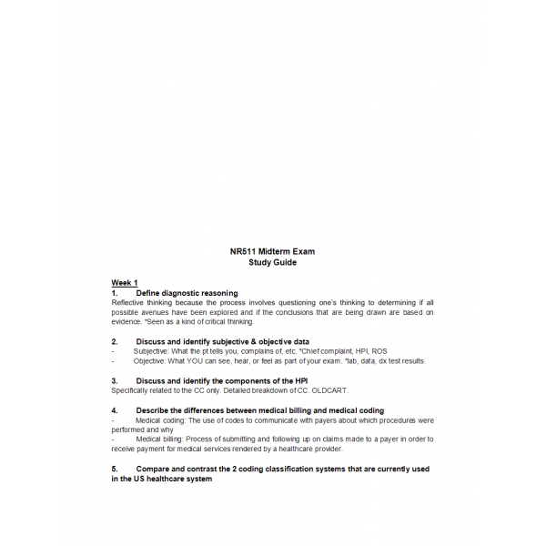 NR 511 Week 4 Midterm Study Guide 3 NR 511 Week 4 Midterm Study Guide 3