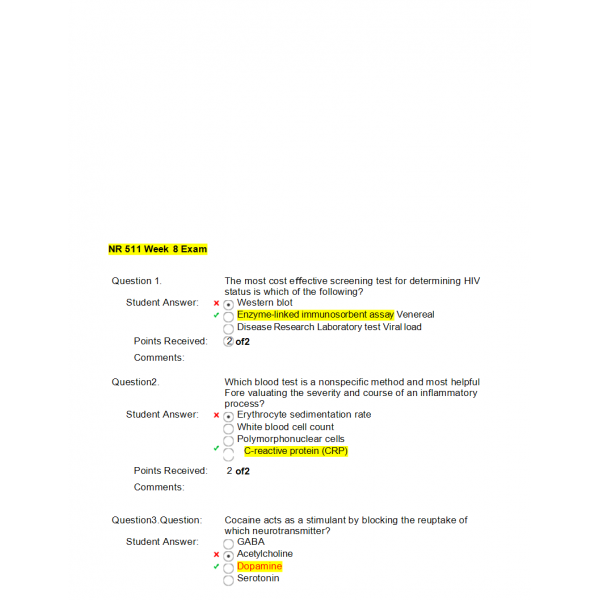 NR 511 Week 8 Final Exam 1