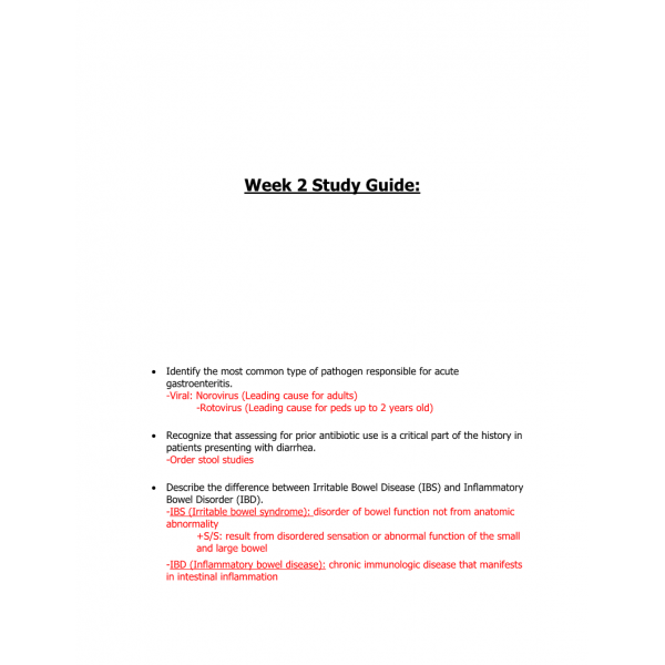 NR 511 Week 2 Study Guide