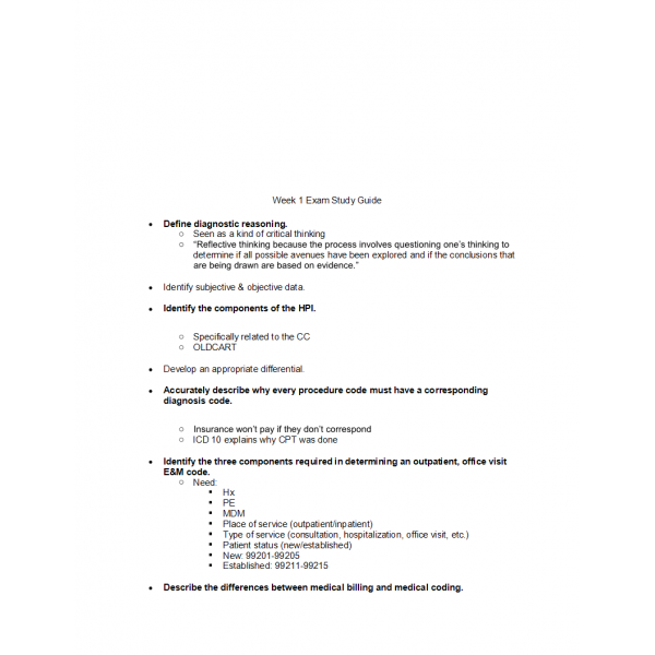 NR 511 Week 1 Exam Study Guide NR 511 Week 1 Exam Study Guide