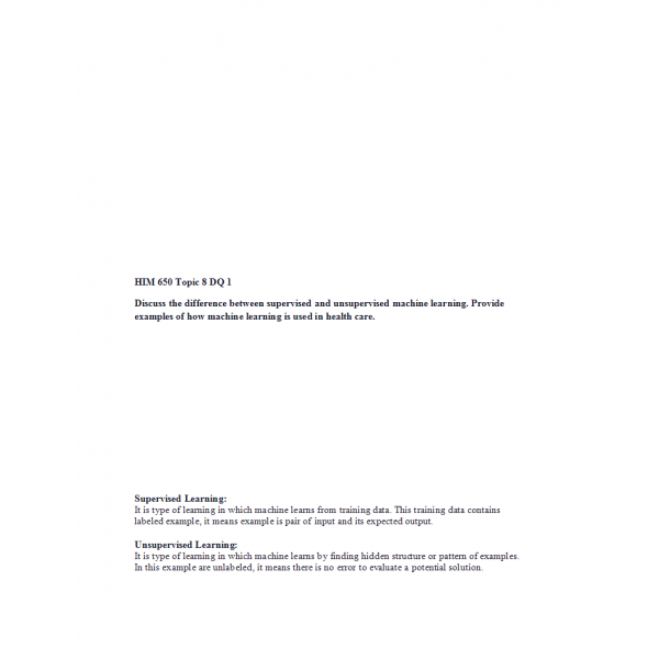 HIM 650 Topic 8 Discussion Question 1