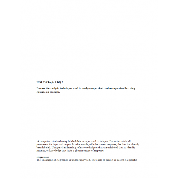 HIM 650 Topic 8 Discussion Question 2