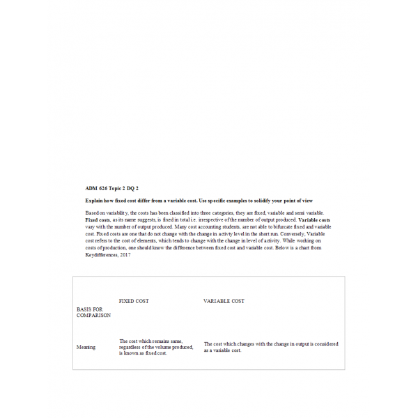 ADM 626 Week 2 Discussion Question 1