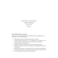 HLT 306 Week 1 Topic 1 Assignment Homework, Patient Compliance and Patient Education HLT 306 Week 1 Topic 1 Assignment Homework, Patient Compliance and Patient Education