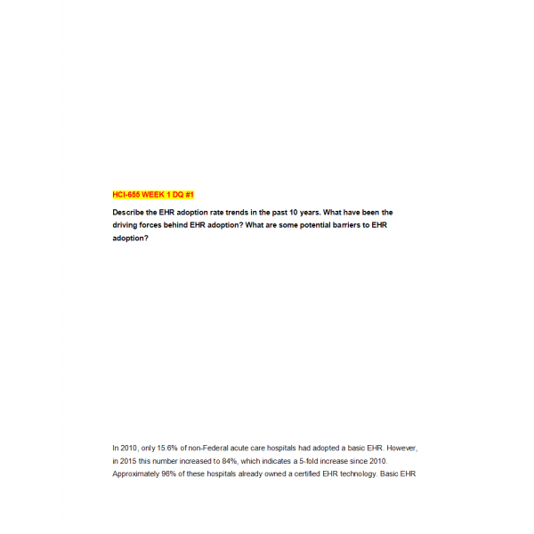 HCI 655 Week 1 Discussion Question 1 HCI 655 Week 1 Discussion Question 1