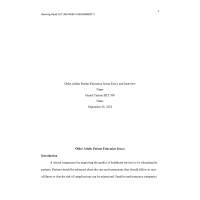 HLT 306 Week 4 Topic 4 Assignment 2, Older Adults Patient Education Issues Essay and Interview HLT 306 Week 4 Topic 4 Assignment 2, Older Adults Patient Education Issues Essay and Interview