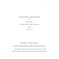 ESE 656 Week 1 Assignment, Snapshot Rauls Brother - Austim Spectrum Disorder ESE 656 Week 1 Assignment, Snapshot Rauls Brother - Austim Spectrum Disorder