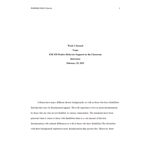 ESE 656 Week 2 Journal, Diversity 2