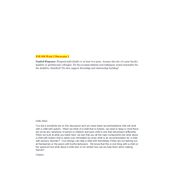 ESE 656 Week 2 Student - Initiated Discussion Thread ESE 656 Week 2 Student - Initiated Discussion Thread