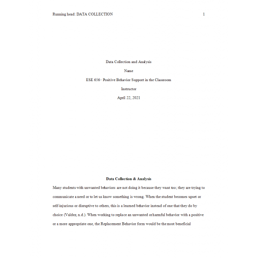 ESE 656 Week 5 Assignment 2, Data Collection and Analysis