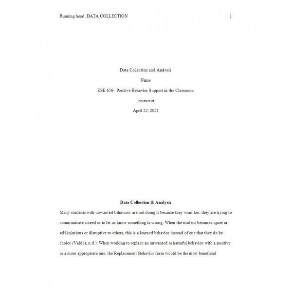 ESE 656 Week 5 Assignment 2, Data Collection and Analysis