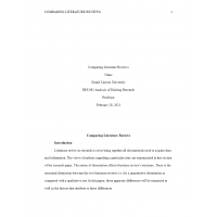RES 861 Module 6 Comparing Literature Reviews 1 RES 861 Module 6 Comparing Literature Reviews 1