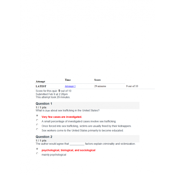 CRJ 312 Week 3 Quiz 2 with Answers