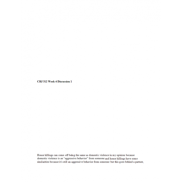 CRJ 312 Week 4 Discussion 1