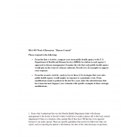 HSA 405 Week 4 Discussion 2, Diease Control HSA 405 Week 4 Discussion 2, Diease Control