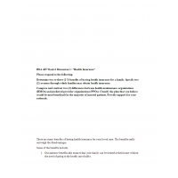 HSA 405 Week 6 Discussion 1, Health Insurance HSA 405 Week 6 Discussion 1, Health Insurance