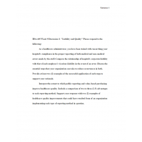 HSA 405 Week 9 Discussion 2, Liability and Quality HSA 405 Week 9 Discussion 2, Liability and Quality