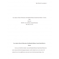 ESE 603 Week 2 Assignment, Case Analysis - Board of Education of the Hendrick Hudson Central School District