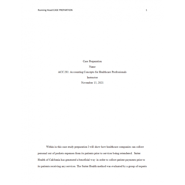 ACC 281 Week 4 Assignment, Case Study Analysis Preparation