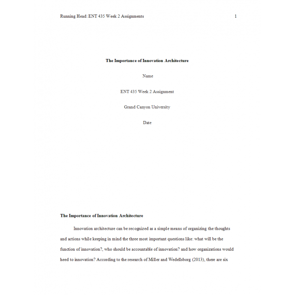 ENT 435 Week 2 Assignment 1, The Importance of Innovation and Architecture (Apple, McDonalds, Tesco)