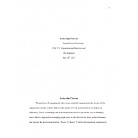 PSY 575 Topic 2 Benchmark Assignment, Leadership Theories PSY 575 Topic 2 Benchmark Assignment, Leadership Theories