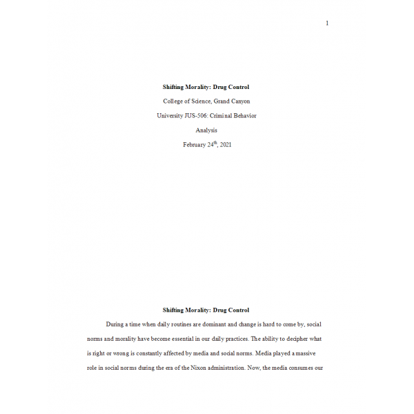 JUS 506 Topic 1 Assignment, Drug Laws