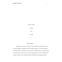 PSY 402 Topic 6 Assignment, Memory Strategies PSY 402 Topic 6 Assignment, Memory Strategies