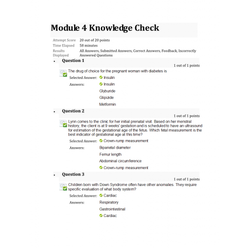 NURS 6552 Module 4 Knowledge Check