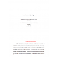 HCI 670 Topic 1 Assignment - Human Factors Engineering Paper HCI 670 Topic 1 Assignment - Human Factors Engineering Paper