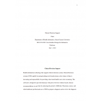 HCI 670 Topic 2 Assignment - Clinical Decision Support HCI 670 Topic 2 Assignment - Clinical Decision Support
