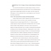 NURS 6003 Module 3 Assignment, Professional Development Plan Part 3 - Strategies to Promote Academic Integrity and Professional Ethics NURS 6003 Module 3 Assignment, Professional Development Plan Part 3 - Strategies to Promote Academic Integrity and Professional Ethics