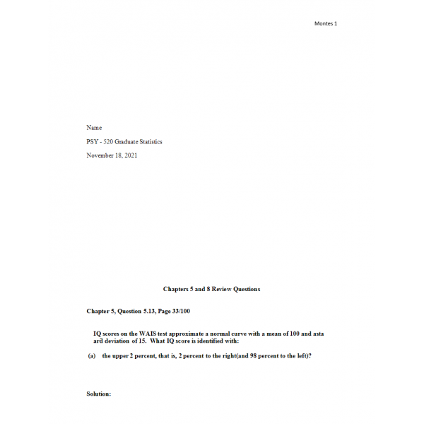 PSY 520 Topic 2 Review Questions: 2022