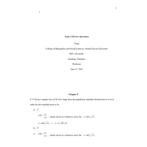 PSY 520 Topic 4 Review Questions: 2022
