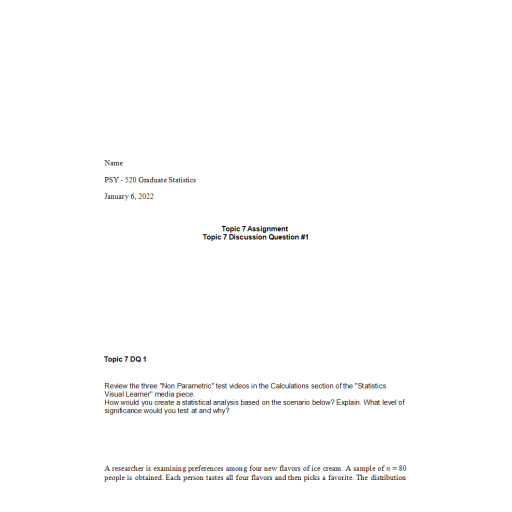 PSY 520 Topic 7 DQ 1: 2022