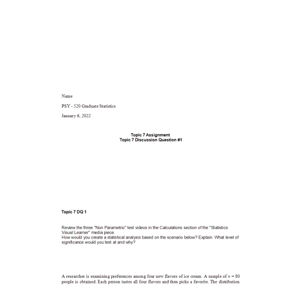 PSY 520 Topic 7 DQ 1: 2022 PSY 520 Topic 7 DQ 1: 2022