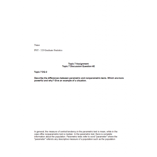 PSY 520 Topic 7 DQ 2: 2022