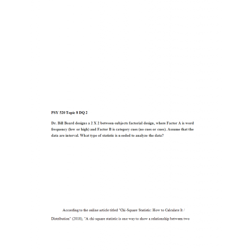PSY 520 Topic 8 DQ 2: 2022
