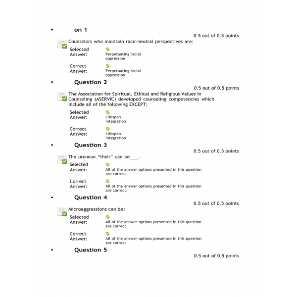 COUN 6723 Week 7 Quiz (Ver 1) COUN 6723 Week 7 Quiz (Ver 1)