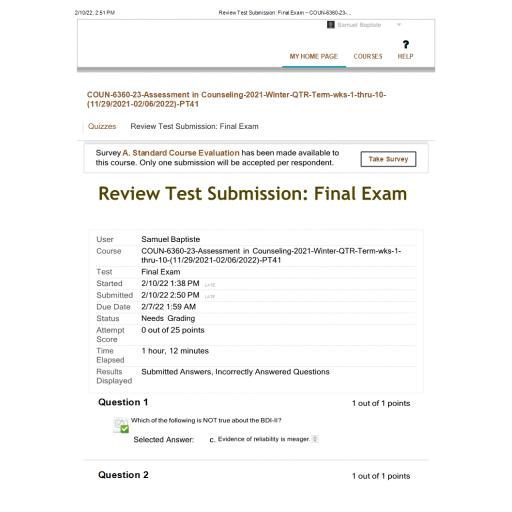 COUN-6360-23 Final Exam Winter 2021