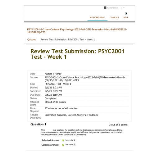 PSYC 2001 Week 1 Test (Fall 2022)