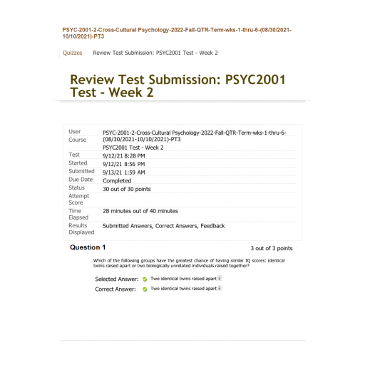 PSYC-2001 Week 2 Test (Fall 2022)