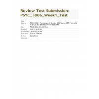 PSYC 3006 Week 1 Test (Spring 2022) PSYC 3006 Week 1 Test (Spring 2022)