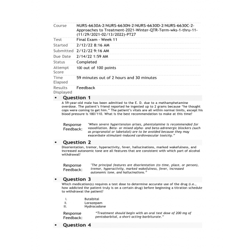 NURS 6630A-NURS-6630N-NURS-6630D-NURS-6630C Final Exam Winter 2021 (100 out of 100)