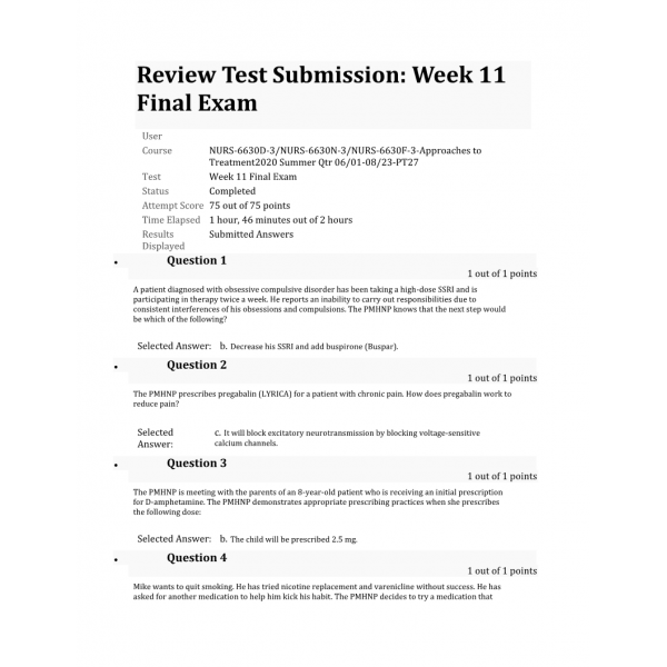 NURS 6630D-NURS 6630N-NURS 6630F Final Exam (75 out of 75)